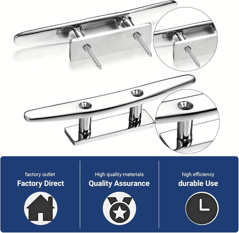 Rolasm Boat Cleat Stainless Steel Marine Dock Cleat Boat Rope Tie Cleat Boat Mooring Accessories - Image 3